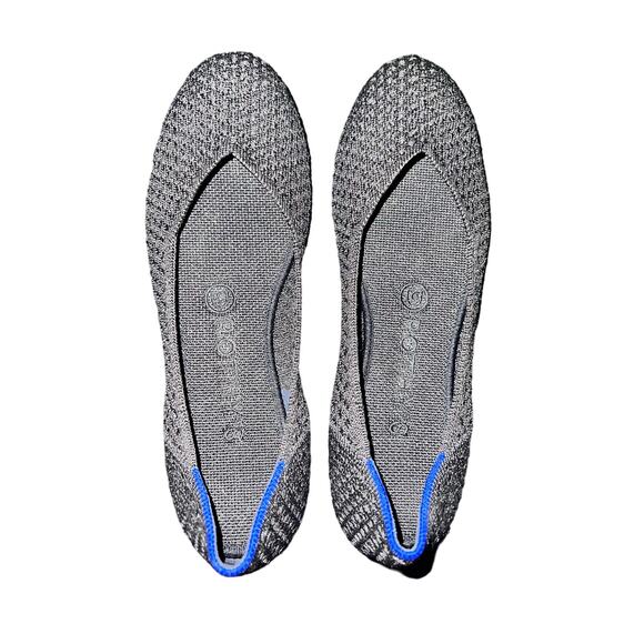 Rothy's Black Honeycomb Blue Halo Knit Loafers Round Toe Retired - sz 7 - P7 - Picture 3 of 12